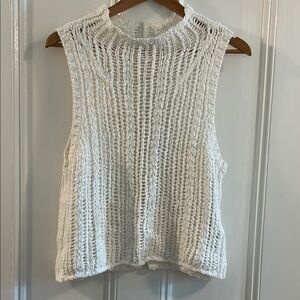 White Sleeveless Knit Top